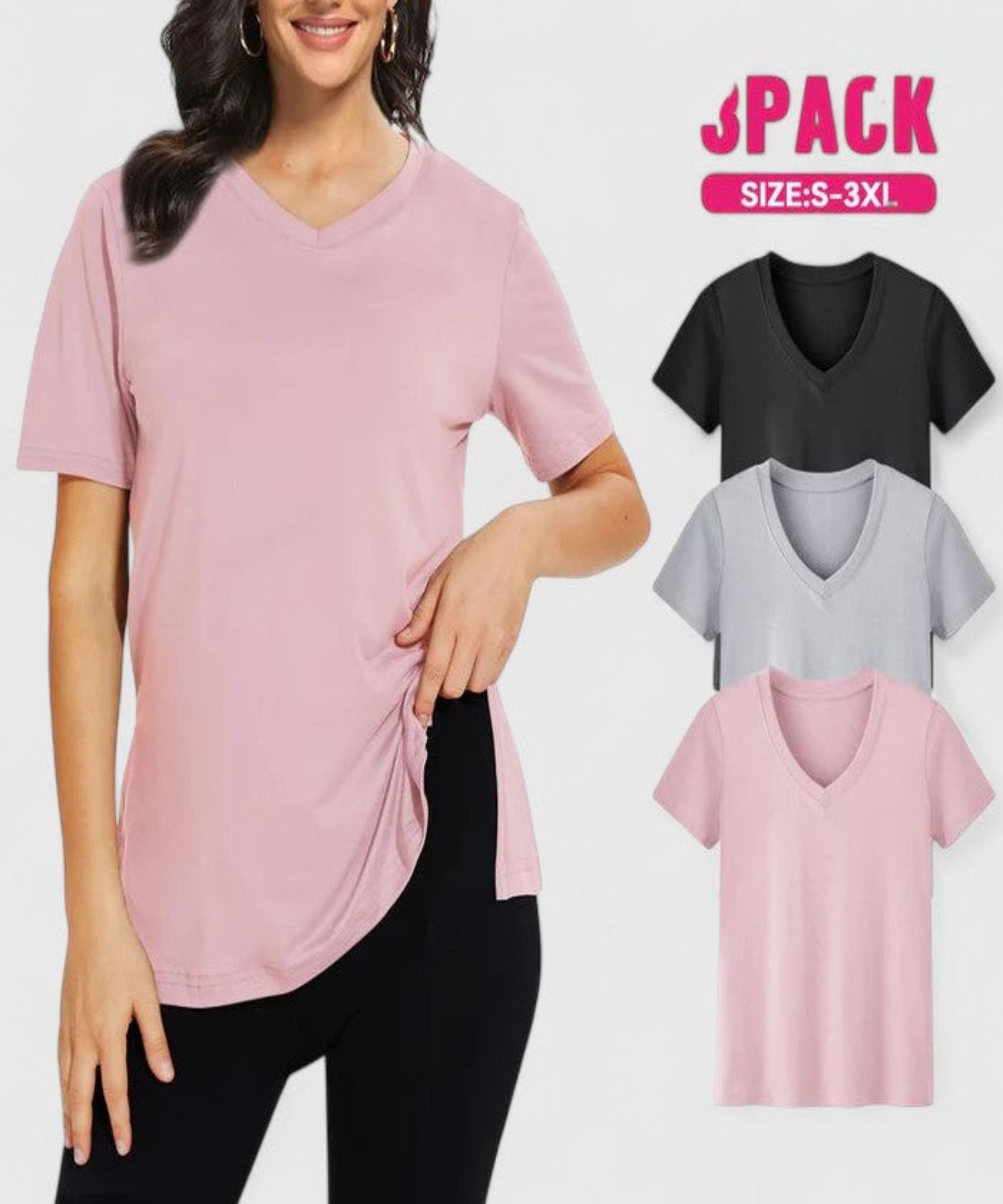 Samantha | Comfortable Tee (Pack of 3)
