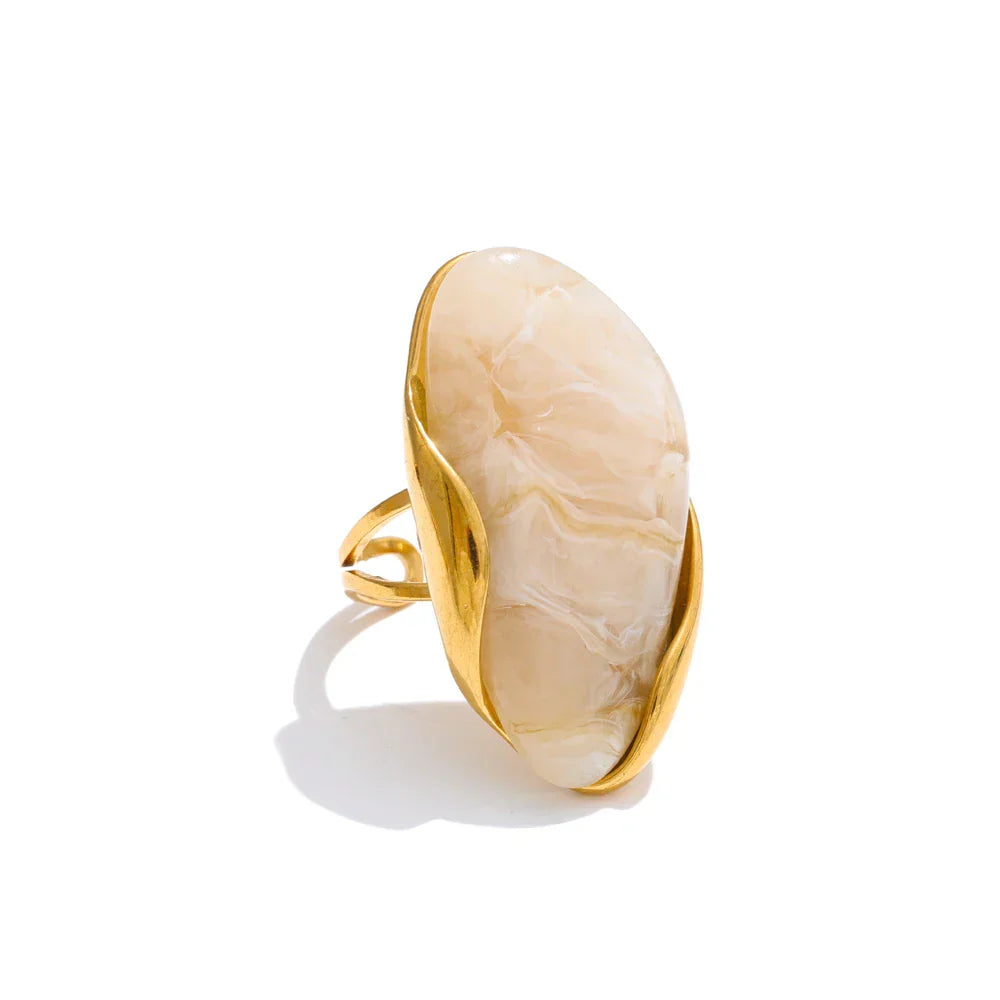 Organic Gemstone Adjustable Statement Rings