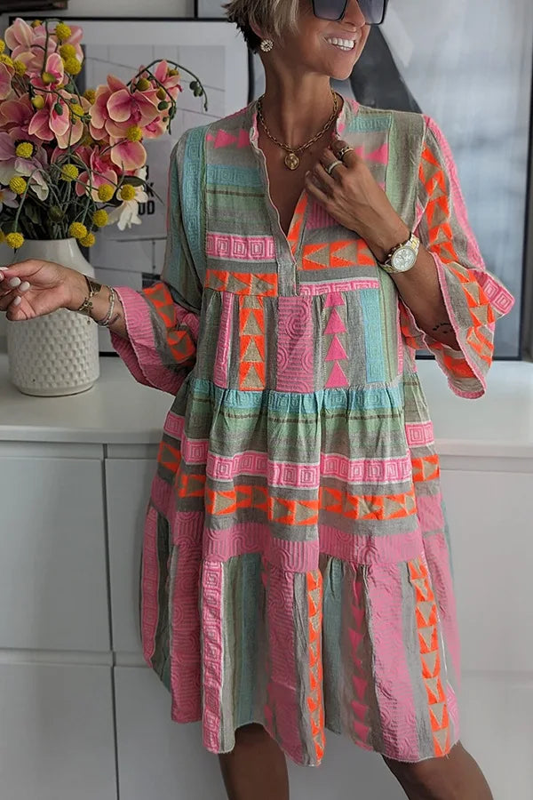 Lindy | Patterned Flowing Midi Dress