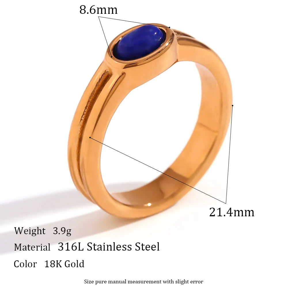 Gold Stacking Rings with Pearl, Lapis, Turquoise
