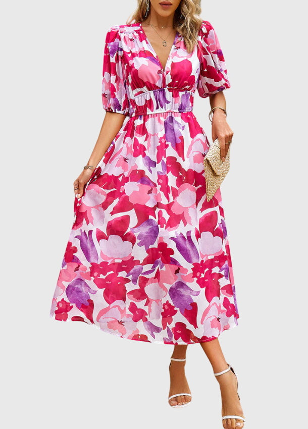 Lynn™ | Flattering Floral Midi Dress