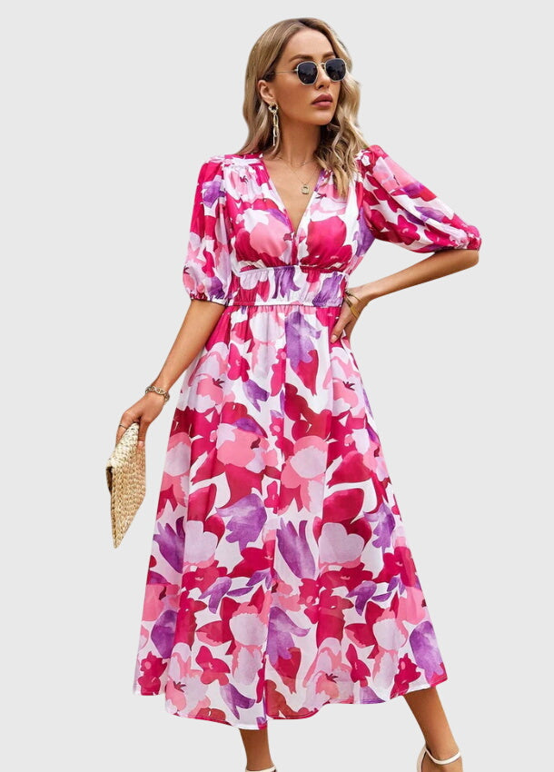 Lynn™ | Flattering Floral Midi Dress