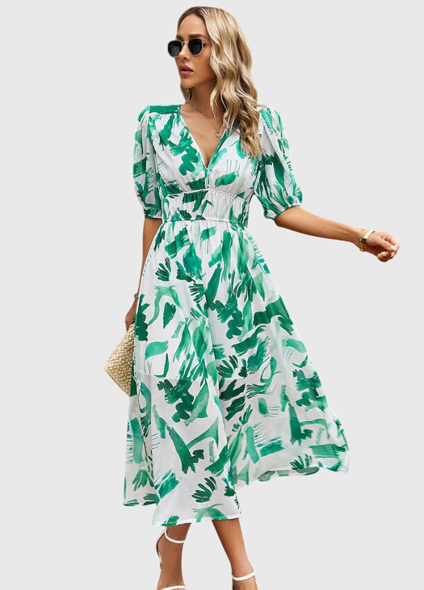 Lynn™ | Flattering Floral Midi Dress