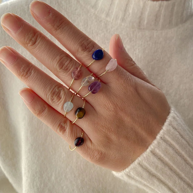 Thin Ring with Colorful Stones