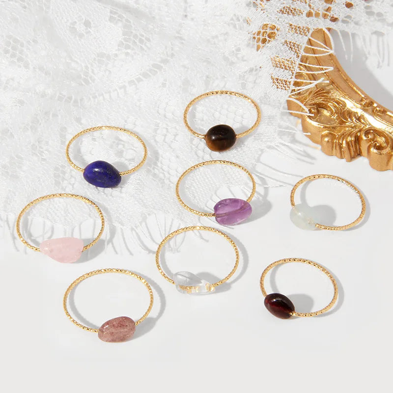 Thin Ring with Colorful Stones