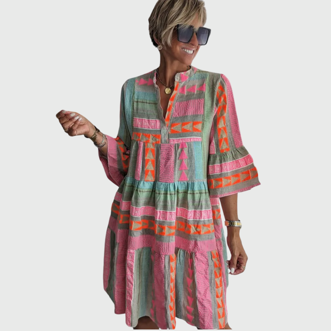 Lindy | Patterned Flowing Midi Dress