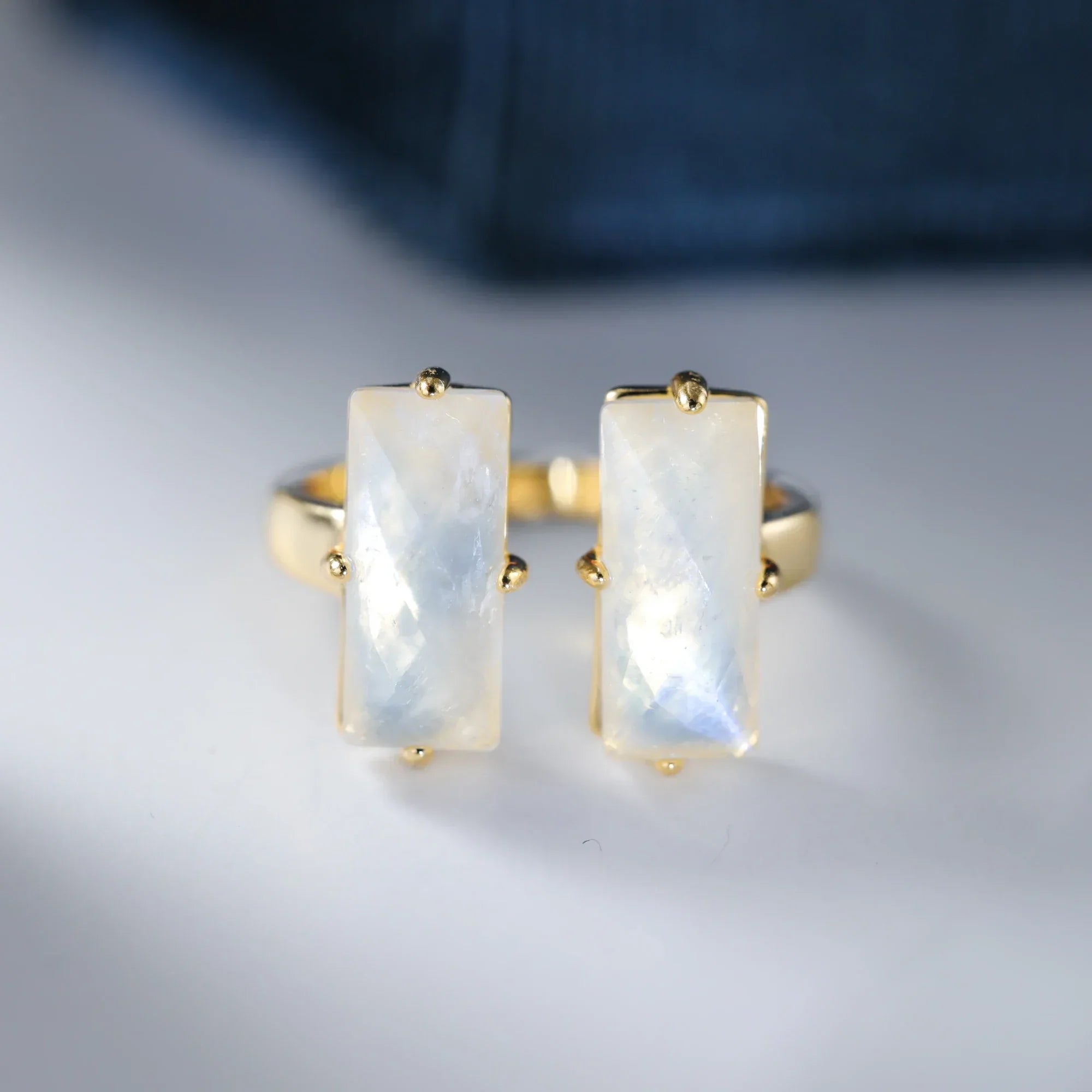 Natural Moonstone Gemstone Engagement Ring