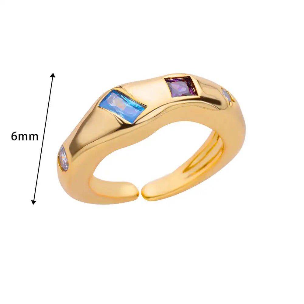 Cosmic Gemstone Chunky Band Rings