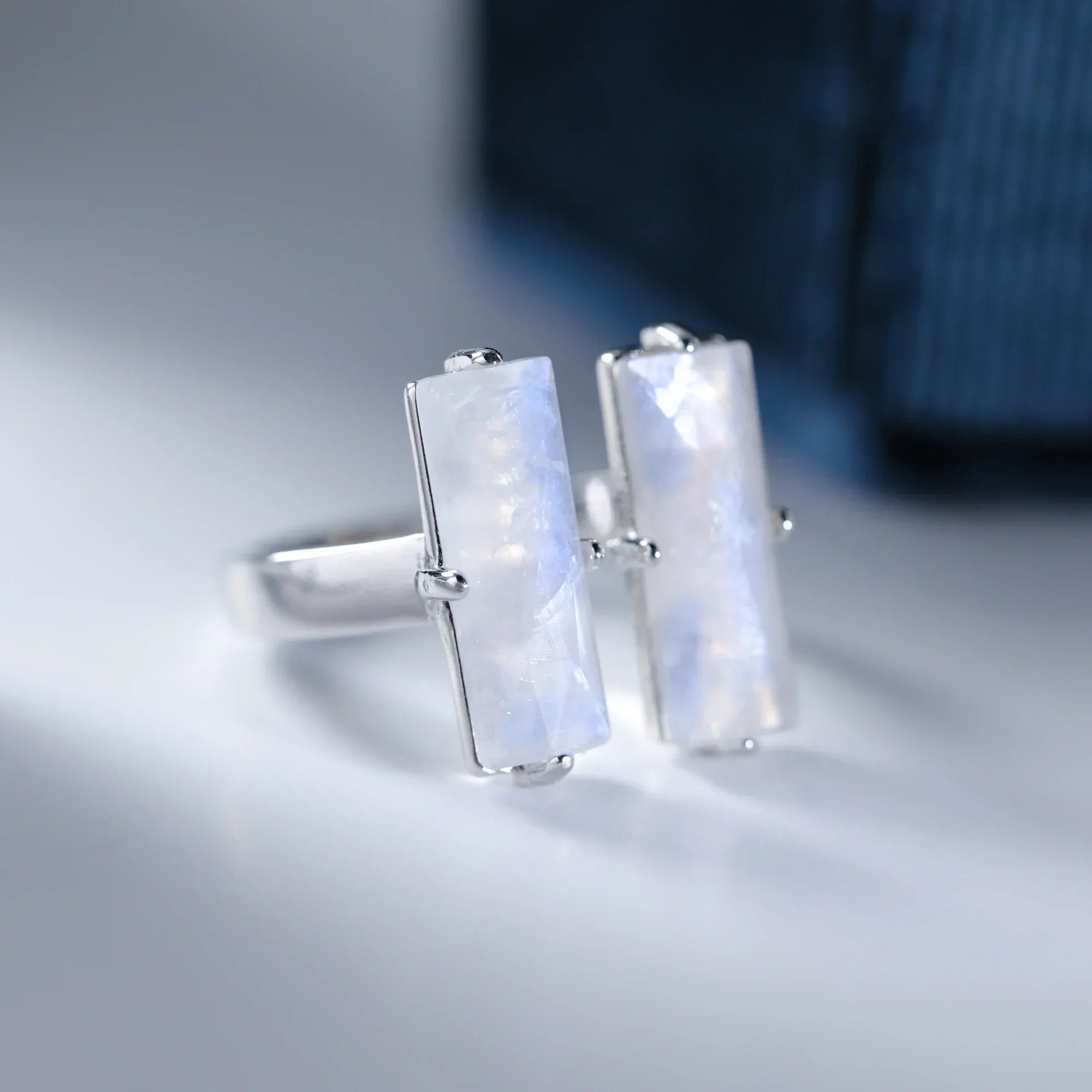 Natural Moonstone Gemstone Engagement Ring