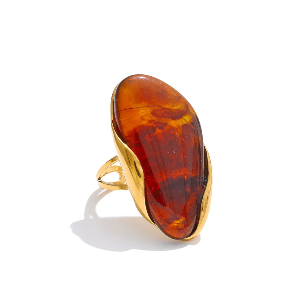 Organic Gemstone Adjustable Statement Rings