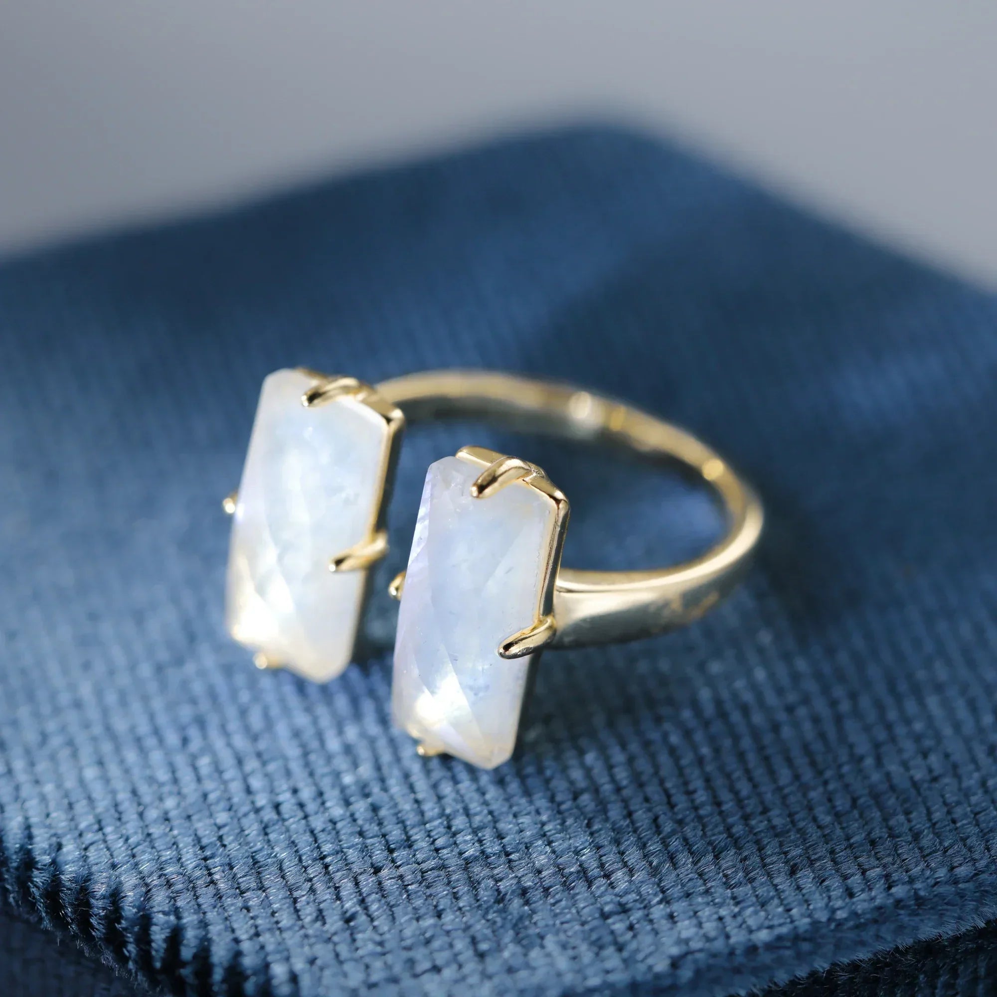 Natural Moonstone Gemstone Engagement Ring