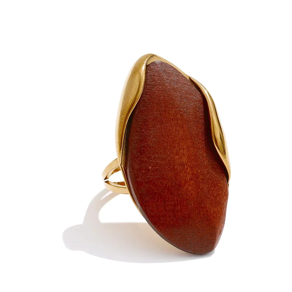 Organic Gemstone Adjustable Statement Rings