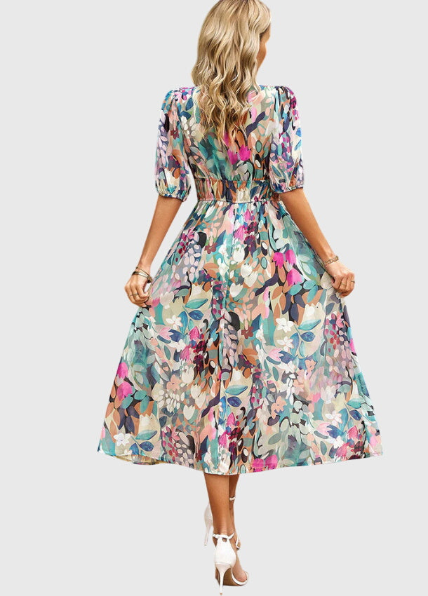 Lynn™ | Flattering Floral Midi Dress